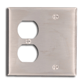 Leviton 84008-40 2-Gang 1-Duplex 1-Blank Device Combination Wallplate